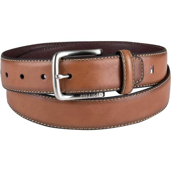 Mens Brown Casual Jean Belt Classic Harness Buckle Everyday Dress Accessory - Picture 2 of 6